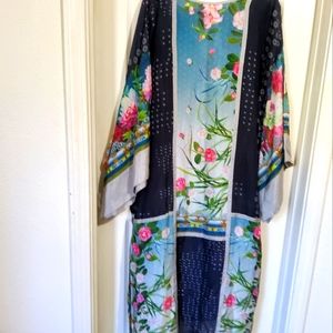 Johnny Was Silk Kimono Dress L